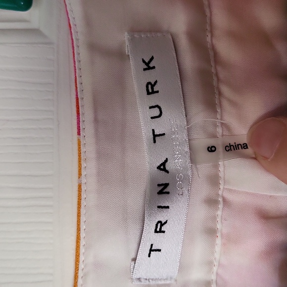 Trina Turk Bonita Orange Pink Retro Style Dress Size 6 - Picture 7 of 9